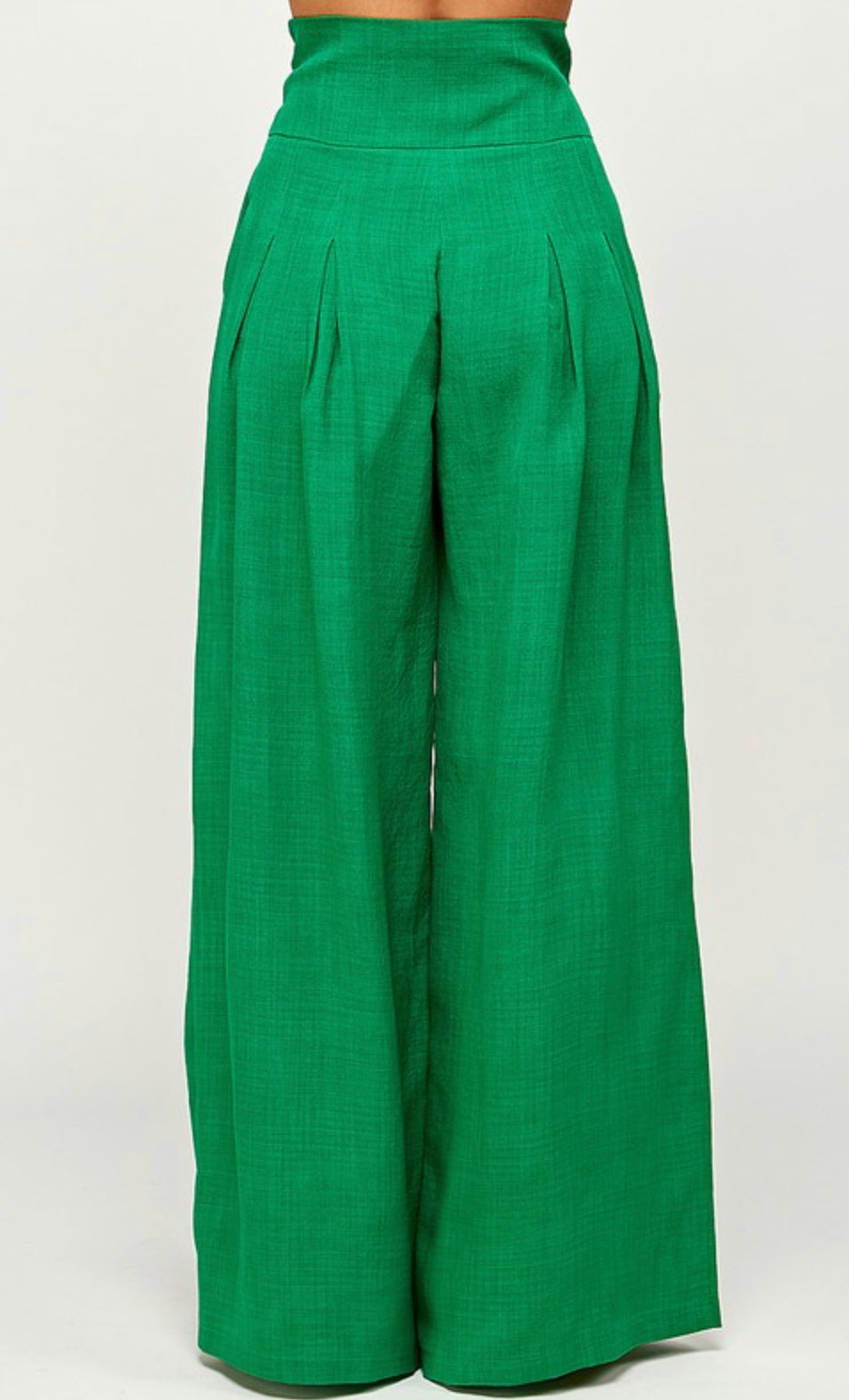 HIGH & WIDE WAIST DOUBLE PLEATED WIDE LONG PANTS