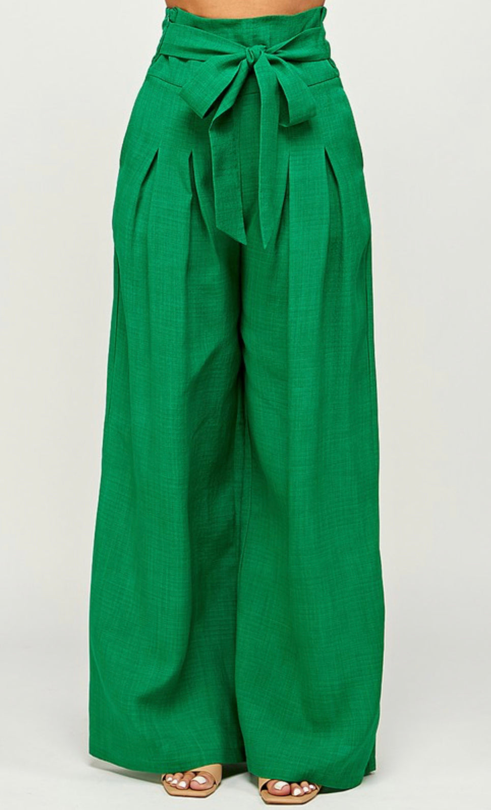 HIGH & WIDE WAIST DOUBLE PLEATED WIDE LONG PANTS