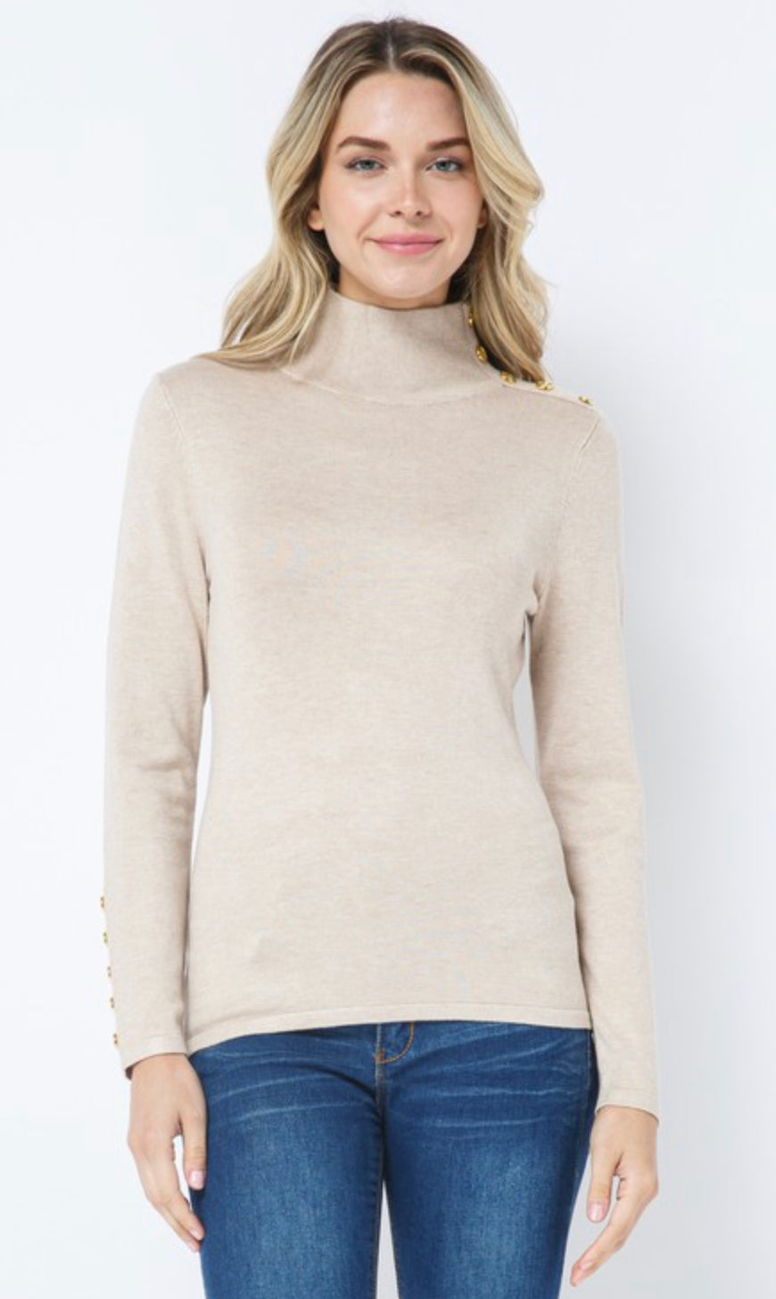 Embellished Turtle Neck Pullover