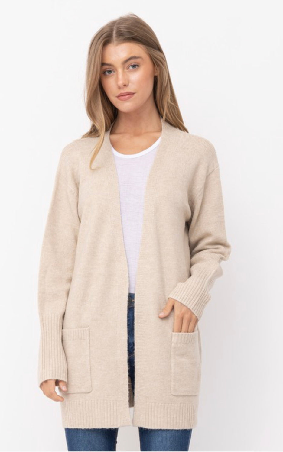 Open Front Mossy Cardigan