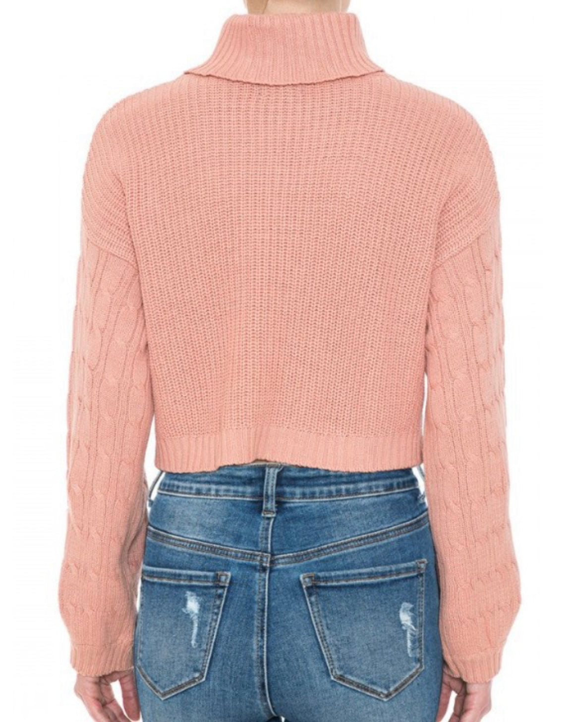 Fuzzy Soft Turtleneck Textured Sweater