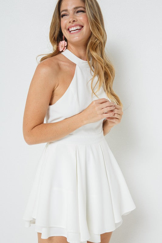 HALTER NECK LAYERED DRESS