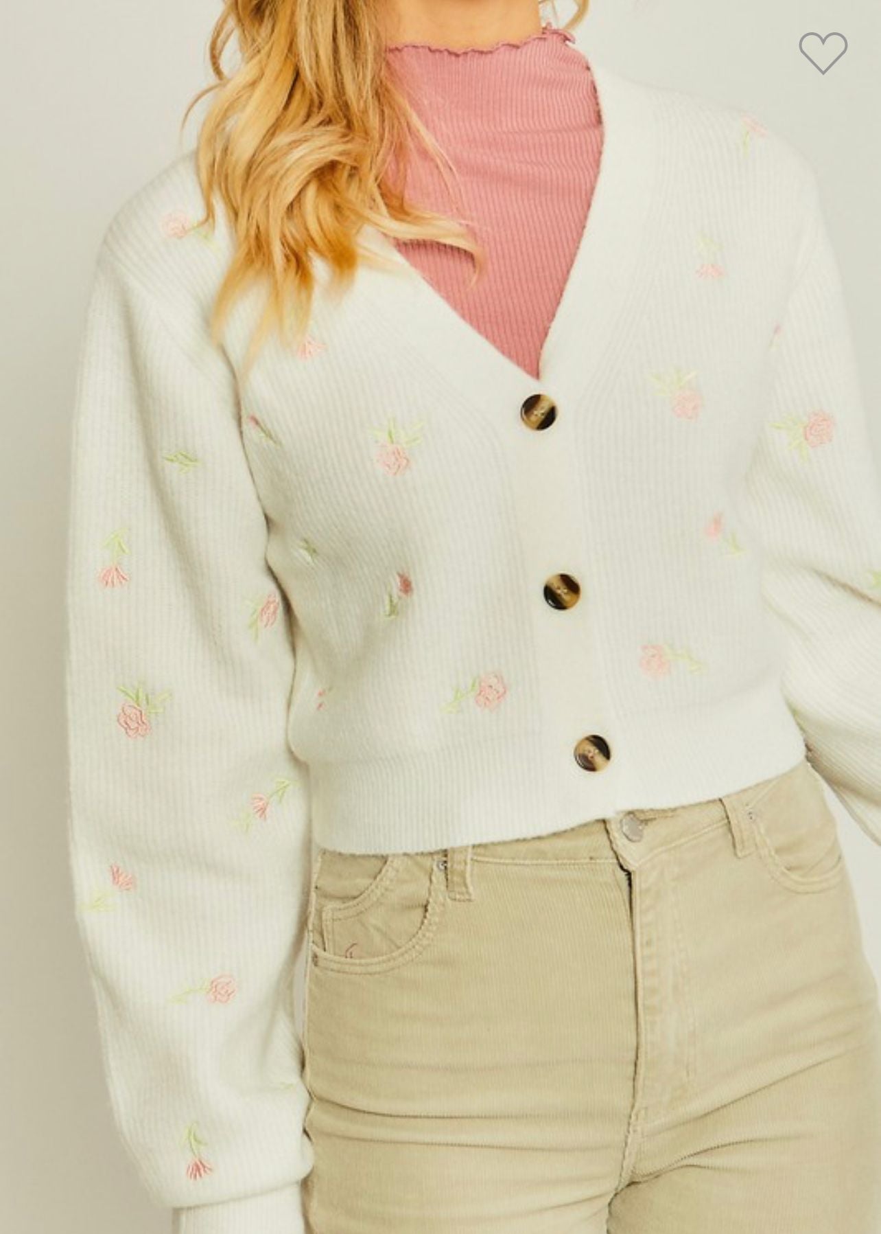 Rose Embroidered Cardigan