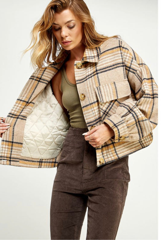 Plaid Button Up Jacket