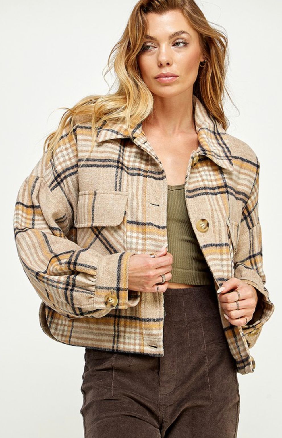 Plaid Button Up Jacket